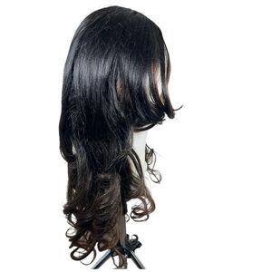 UNICE Chestnut Brown Ombre Yaki Human Hair Loose Wave V Part 24” Wig